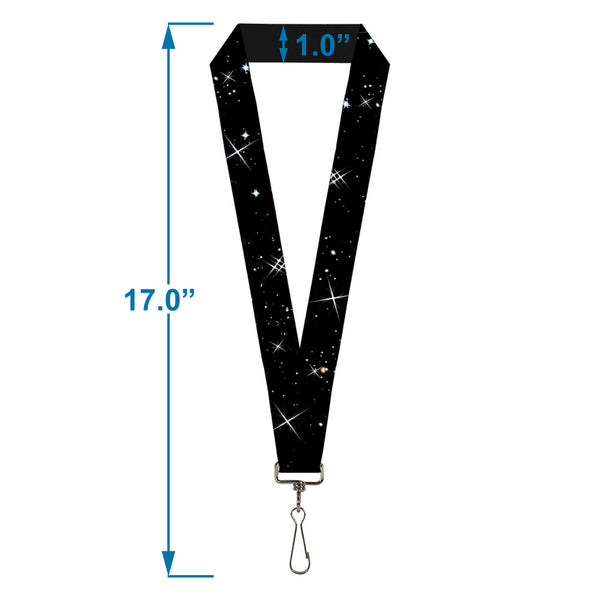 Buckle Down Lanyard - 1.0" - Deep Space Black White