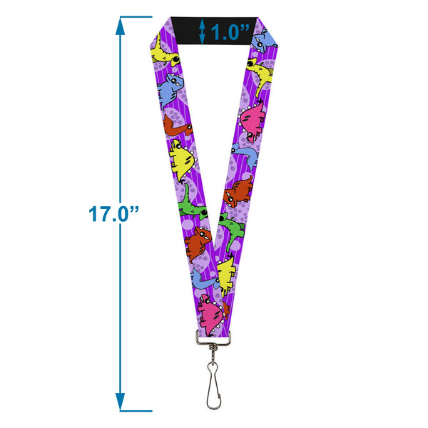 Buckle Down Lanyard - 1.0" - Dinosaur Cartoon