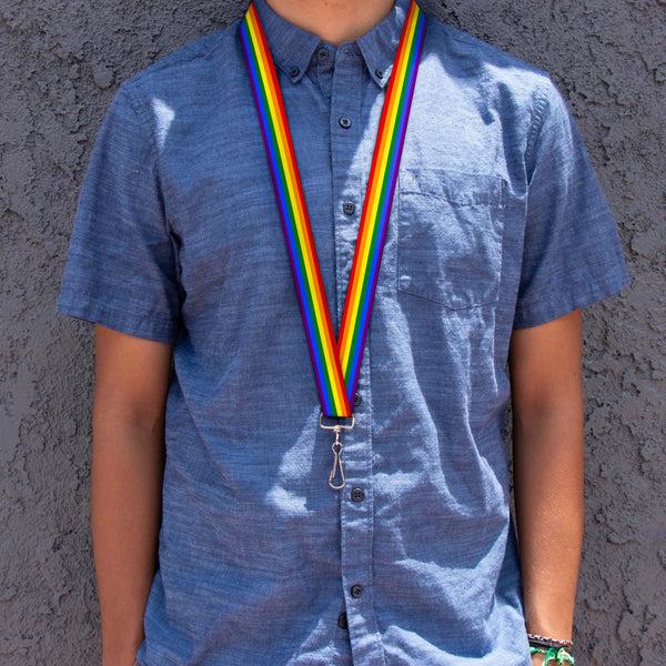 Buckle Down Lanyard - 1.0" - Flag Pride Rainbow