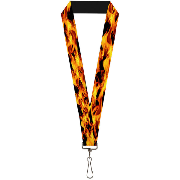 buckle down Lanyard - 1.0" - Flames Vivid Black Orange