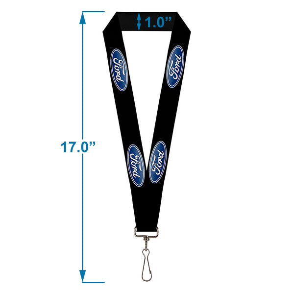 Buckle Down Lanyard - 1.0" - Ford Oval Logo REPEAT
