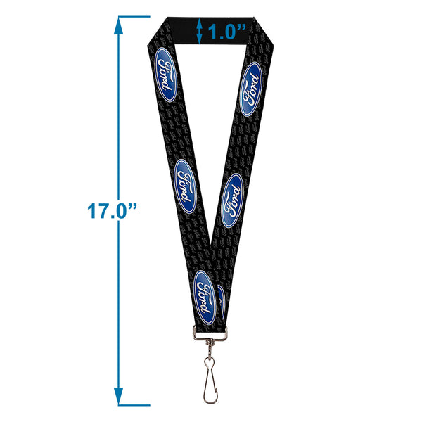 Buckle Down Lanyard - 1.0" - Ford Oval REPEAT W Text
