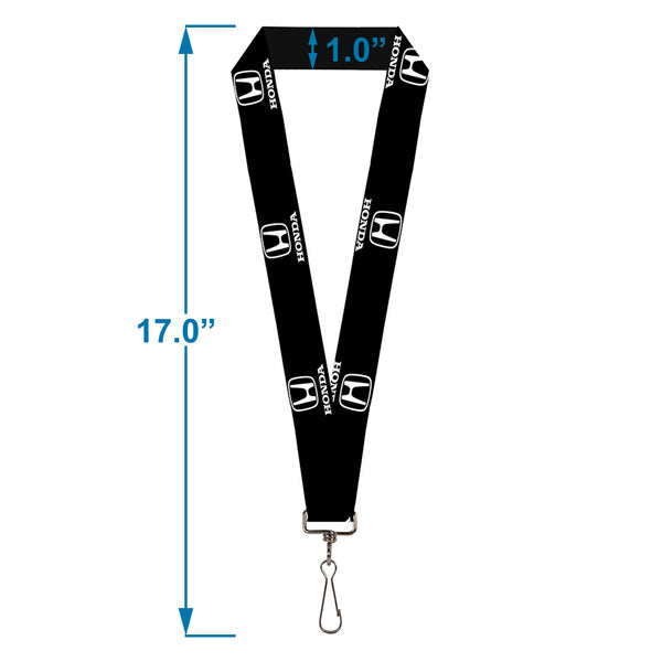 Buckle Down Lanyard - 1.0" - Honda Logo Black White