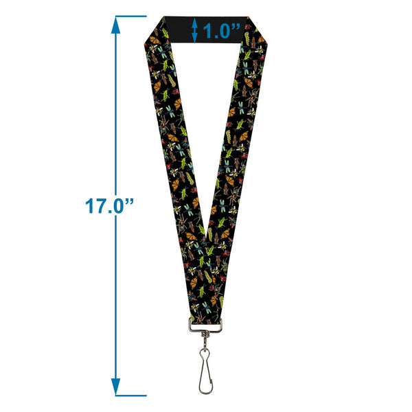 Buckle Down Lanyard - 1.0" - Insects Scattered Black
