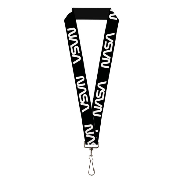 buckle down Lanyard - 1.0" - NASA Text Black White