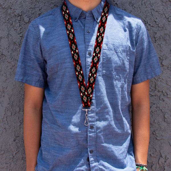 Buckle Down Lanyard - 1.0" - Navajo Red Black Gray Red