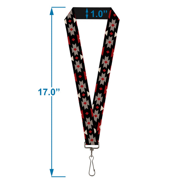 Buckle Down Lanyard - 1.0" - Navajo Red Black Gray Red
