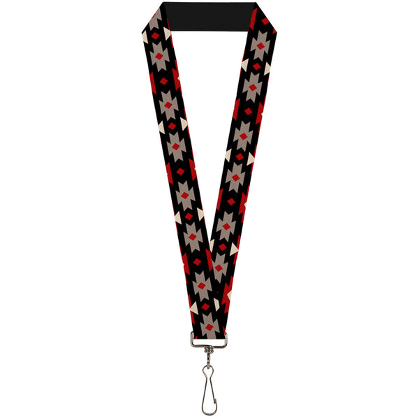 buckle down Lanyard - 1.0" - Navajo Red Black Gray Red