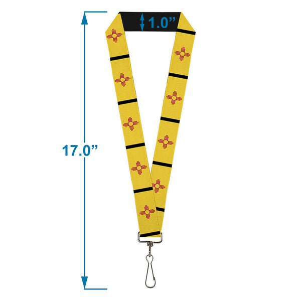 Buckle Down Lanyard - 1.0" - New Mexico Flag Black