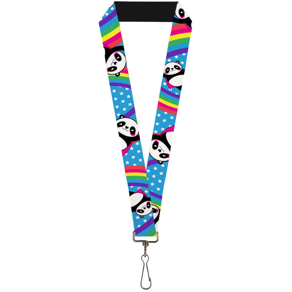 buckle down Lanyard - 1.0" - Pandas & Rainbows w Stars