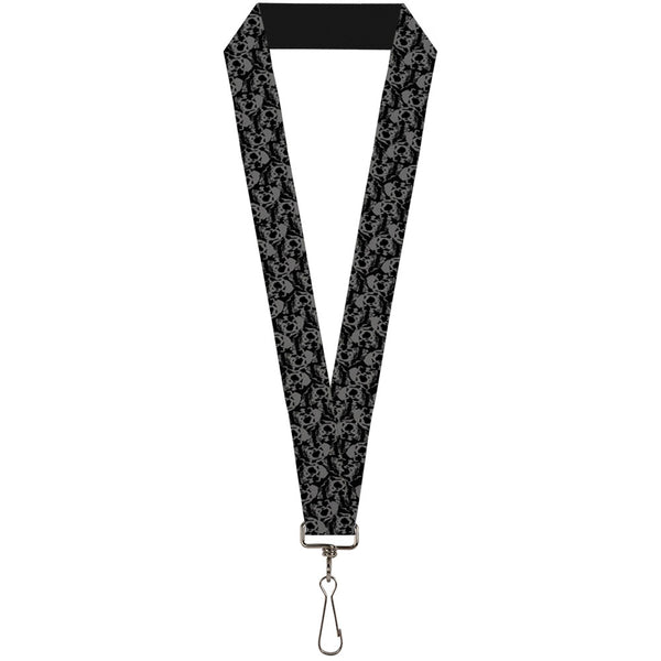 buckle down Lanyard - 1.0" - Skull Yard Black Gray
