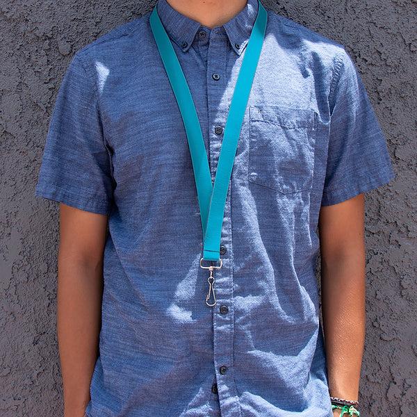 Buckle Down Lanyard - 1.0" - Solid Water Blue