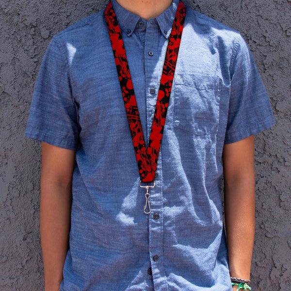 Buckle Down Lanyard - 1.0" - Splatter Black Red