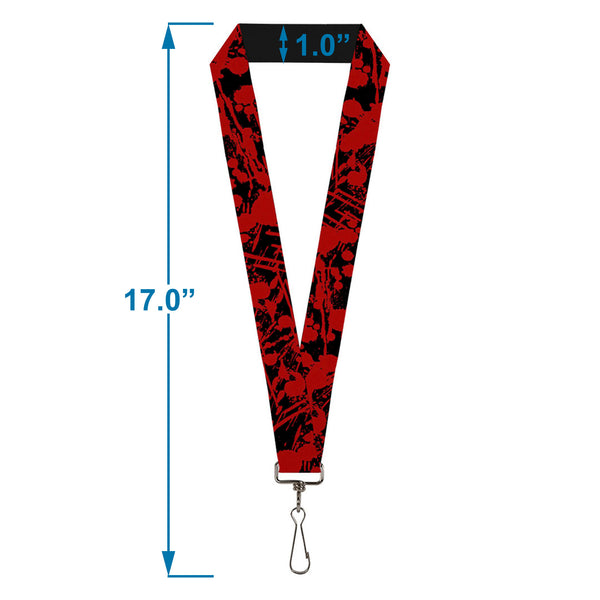 Buckle Down Lanyard - 1.0" - Splatter Black Red