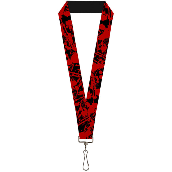 buckle down Lanyard - 1.0" - Splatter Black Red