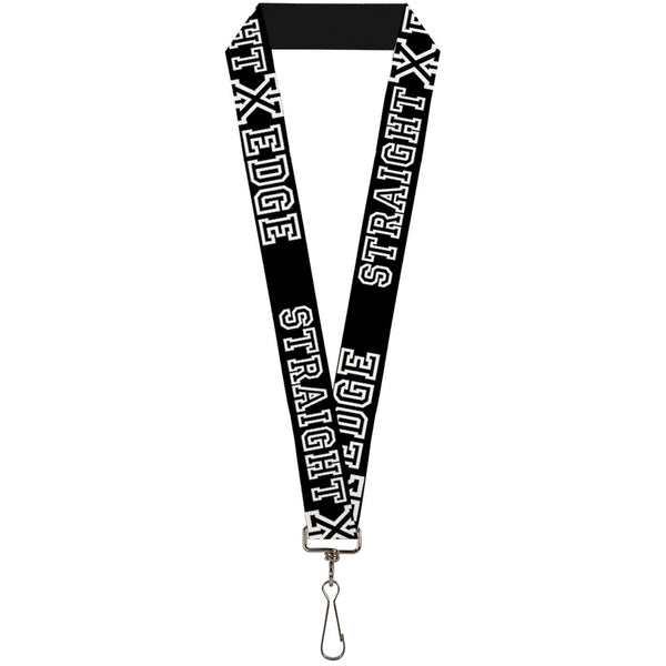 buckle down Lanyard - 1.0" - STRAIGHT EDGE Black White