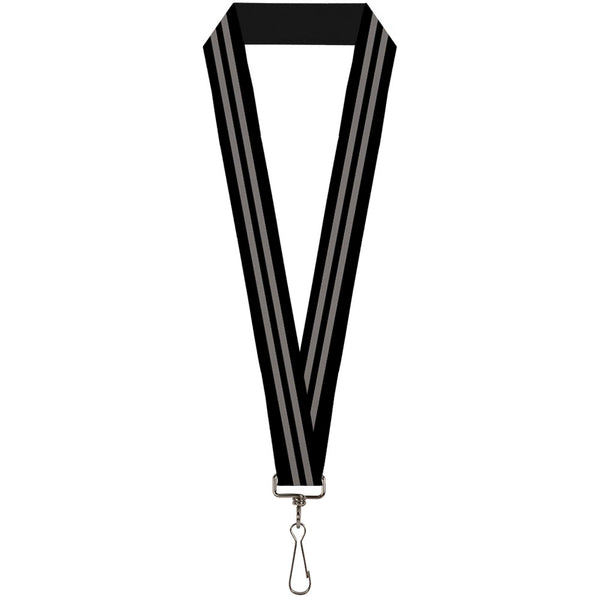 buckle down Lanyard - 1.0" - Stripe Black Gray