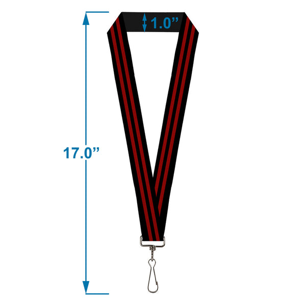 Buckle Down Lanyard - 1.0" - Stripe Black Red