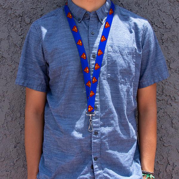 Buckle Down Lanyard - 1.0" - Superman Shield Blue