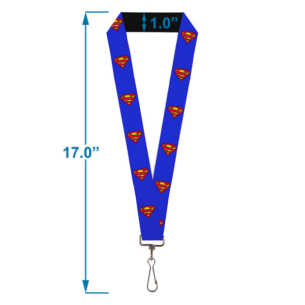 Buckle Down Lanyard - 1.0" - Superman Shield Blue
