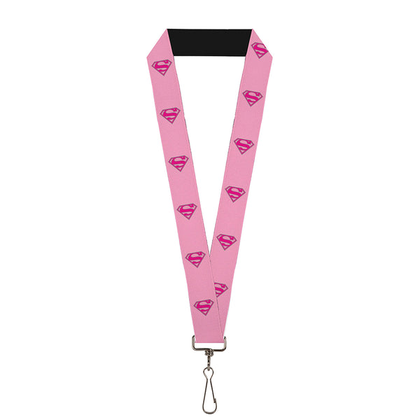 buckle down Lanyard - 1.0" - Superman Shield Pink
