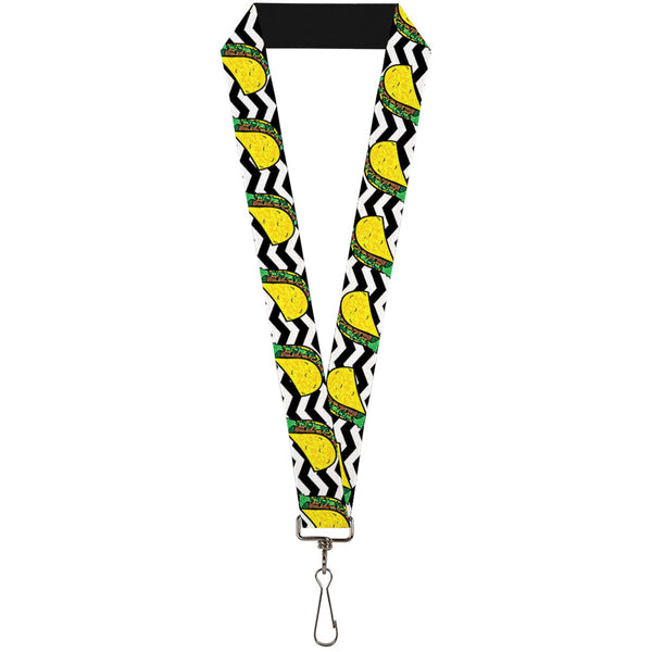 buckle down Lanyard - 1.0" - Taco Chevron Black White