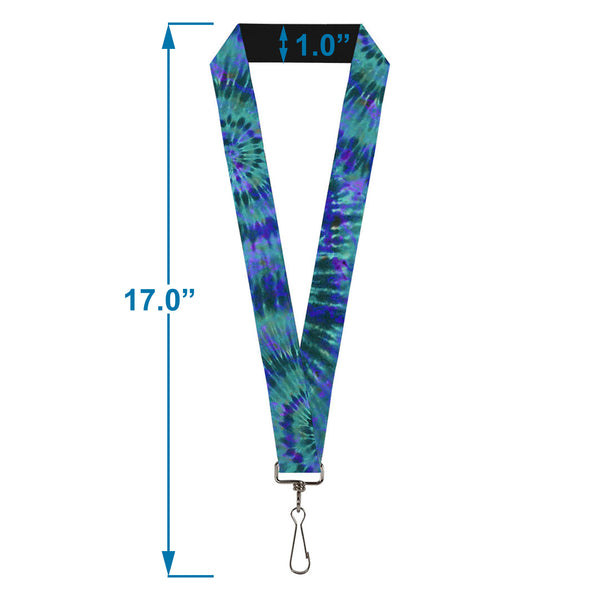 Buckle Down Lanyard - 1.0" - Tie Dye Green Blue Purple