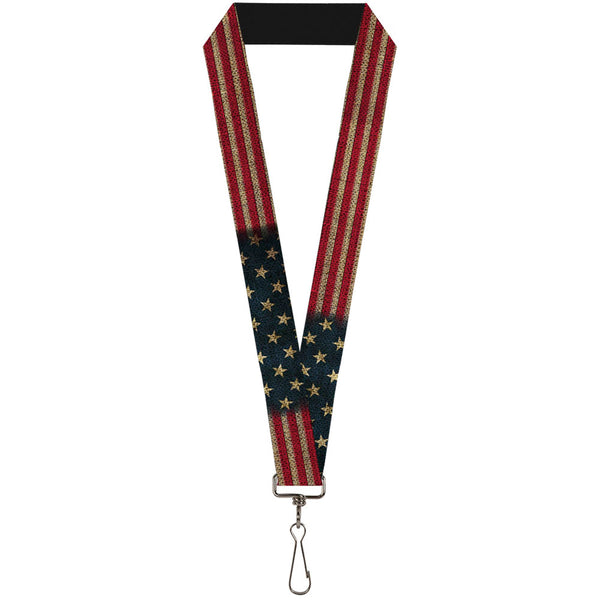 buckle down Lanyard - 1.0" - Vintage US Flag Stretch
