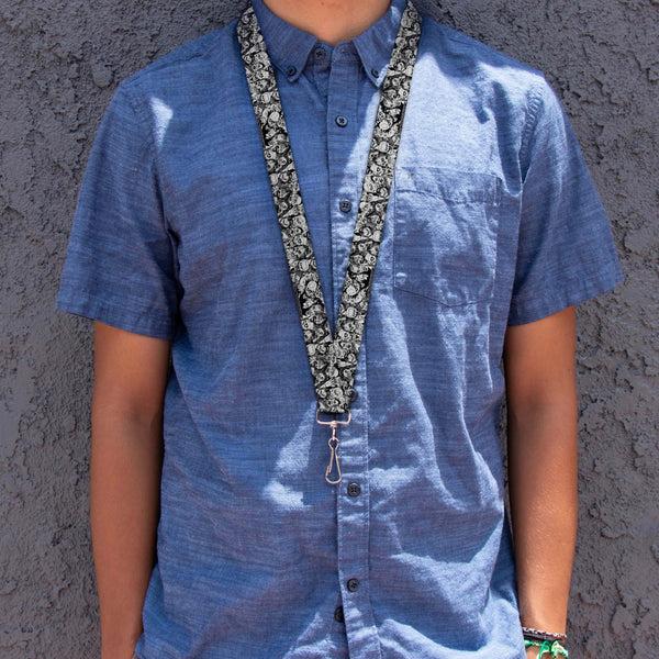 Buckle Down Lanyard - 1.0" - Zombie Skulls Sketch