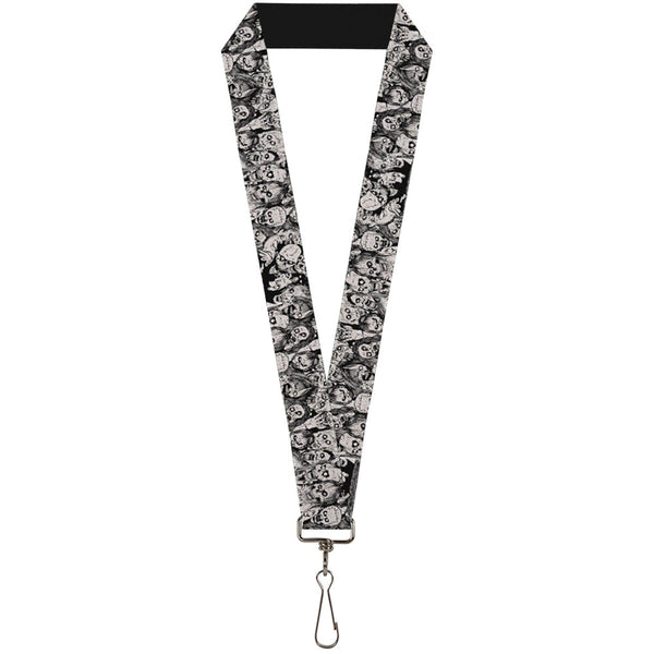 buckle down Lanyard - 1.0" - Zombie Skulls Sketch