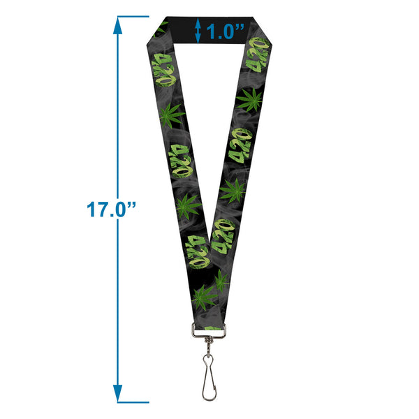 Buckle Down Buckle-Down Lanyard - 420/Pot Leaf Black/Smoke/Green