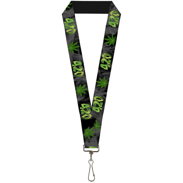 buckle down Buckle-Down Lanyard - 420/Pot Leaf Black/Smoke/Green