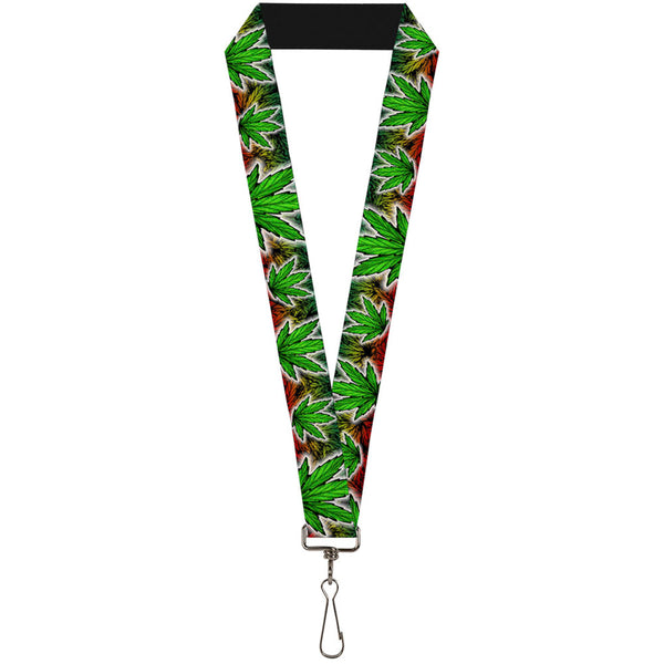 buckle down Buckle-Down Lanyard - Marijuana Haze Rasta/White