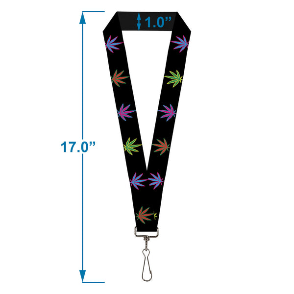 Buckle Down Buckle-Down Lanyard - Marijuana Leaf Repeat Black/Multi Color