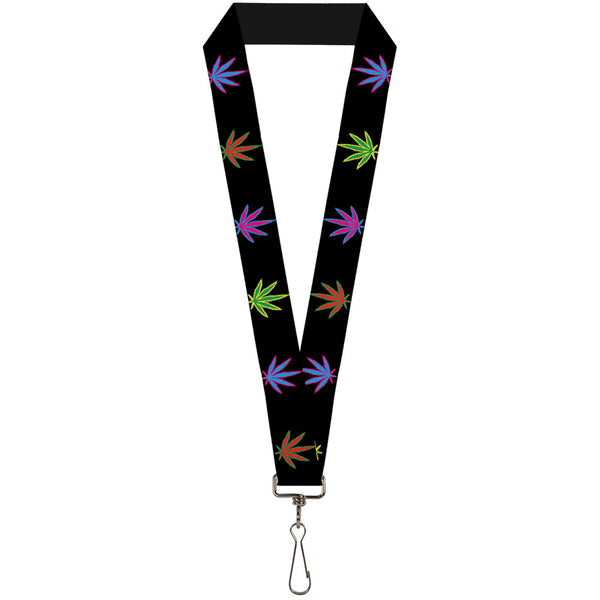 buckle down Buckle-Down Lanyard - Marijuana Leaf Repeat Black/Multi Color