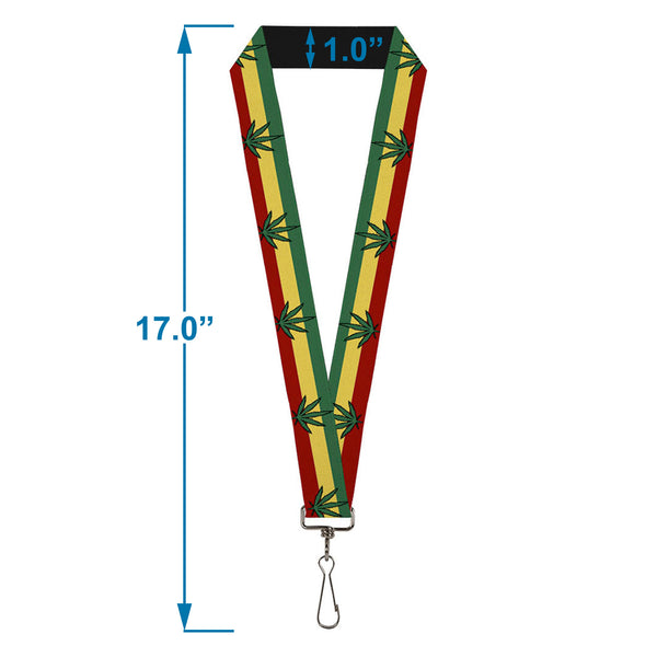 Buckle Down Buckle-Down Lanyard - Marijuana Leaf Repeat Rasta