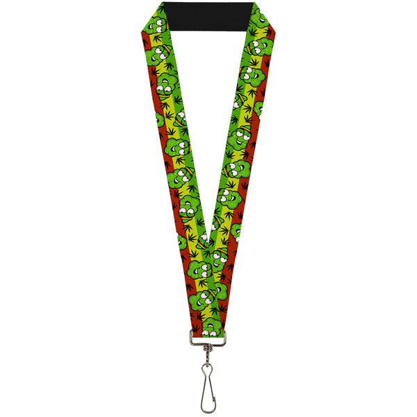 buckle down Buckle-Down Lanyard - Marijuana Nugs/Leaves Cartoon Rasta/Black
