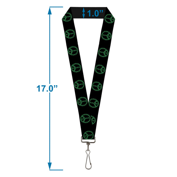 Buckle Down Buckle-Down Lanyard - Marijuana Peace Repeat Black/Green