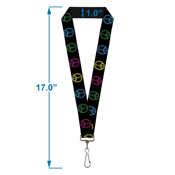 Buckle Down Buckle-Down Lanyard - Marijuana Peace Repeat Black/Multi Color