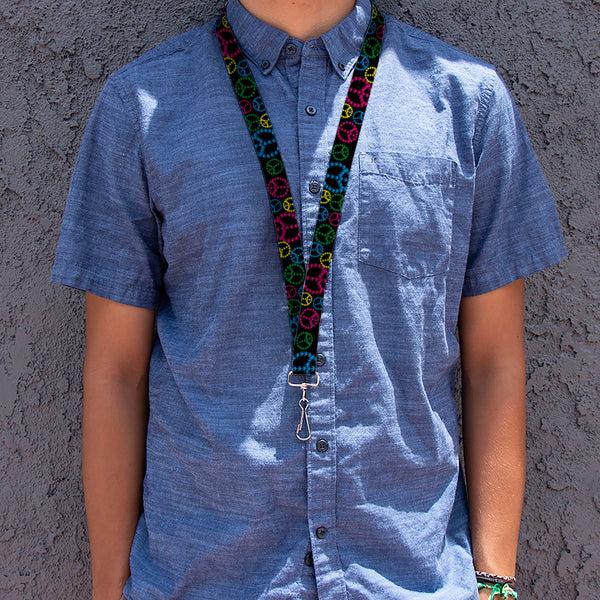 Buckle Down Buckle-Down Lanyard - Multi Marijuana Peace Black/Multi Color