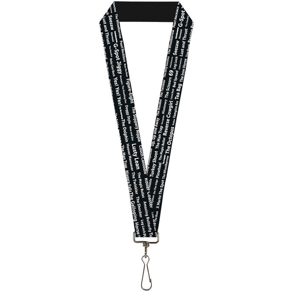 buckle down Buckle-Down Lanyard - Verbiage Sex Positions Black/White