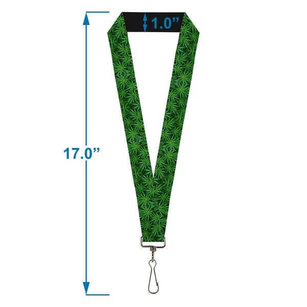 Buckle Down Buckle-Down Lanyard - Vivid Marijuana Leaves Stacked