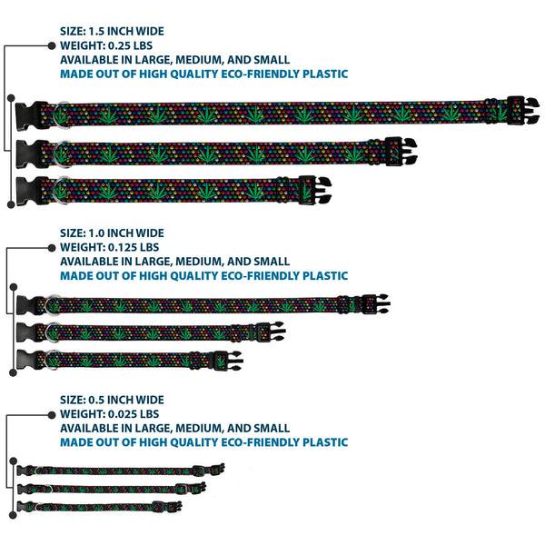 Buckle Down Buckle-Down Plastic Buckle Dog Collar - Marijuana Garden Black/Multi Color