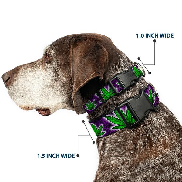 Buckle Down Buckle-Down Plastic Buckle Dog Collar - Marijuana Haze Purple