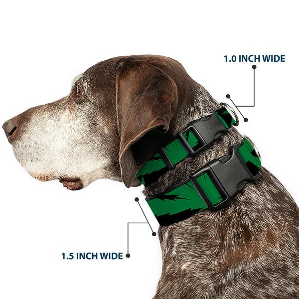Buckle Down Buckle-Down Plastic Buckle Dog Collar - Marijuana Leaf Close-Up
