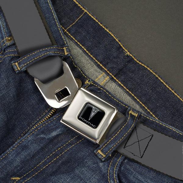 Buckle Down Pontiac Seatbelt Belt - Charcoal Webbing
