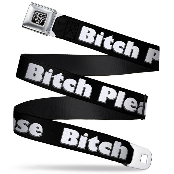 buckle down Seatbelt Belt - BITCH PLEASE Black/White