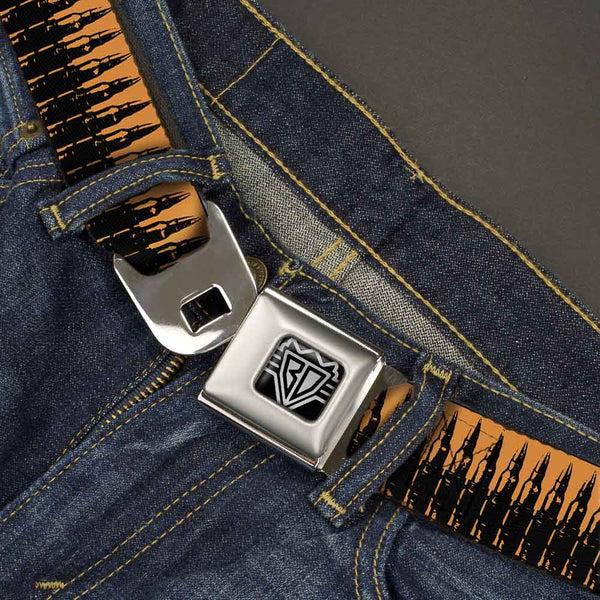 Buckle Down Seatbelt Belt - Bullets2 Orange/Black