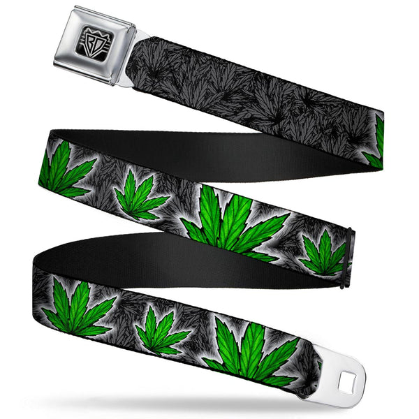 buckle down Seatbelt Belt - Marijuana Haze Black