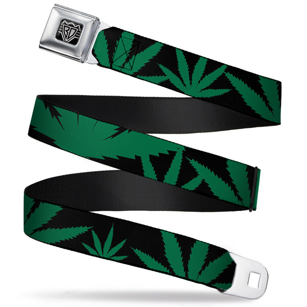 buckle down Seatbelt Belt - Marijuana Leaf Close-Up